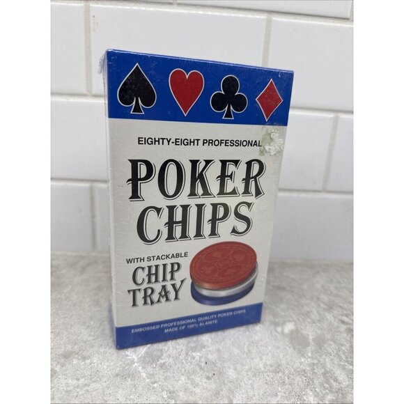 New Set of 88 Jax Professional Alanite Poker Chips, Stackable Tray from 1982 - Picture 1 of 6